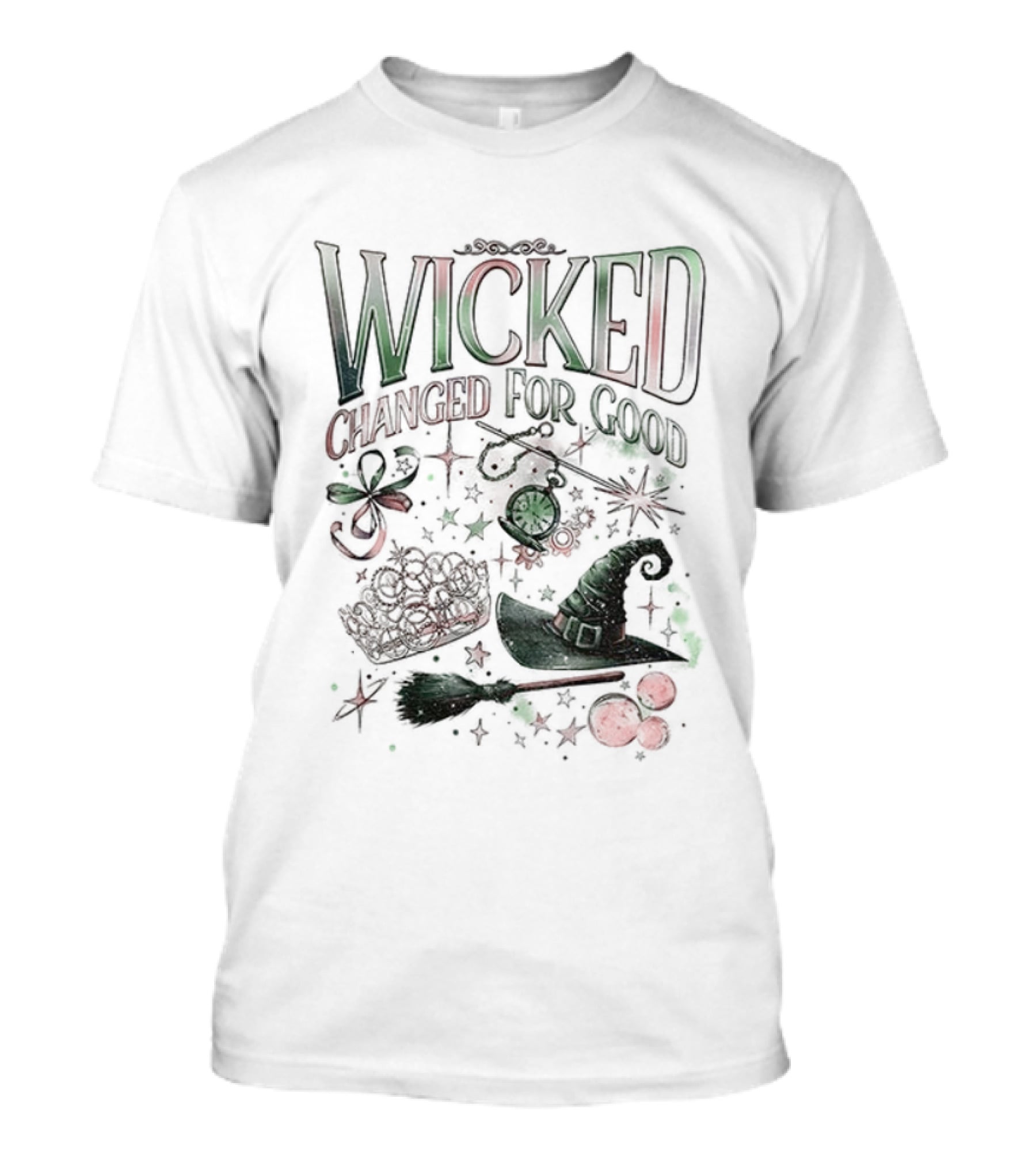 Wicked Changed For Good Defy Gravity Broomstick Magic Wand Halloween T-Shirt