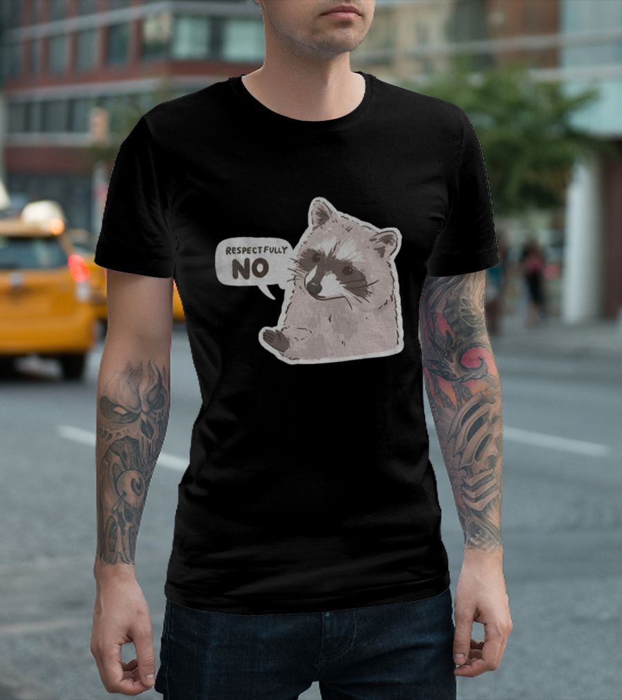 Respectfully No Funny Raccoon Vintage T-Shirt