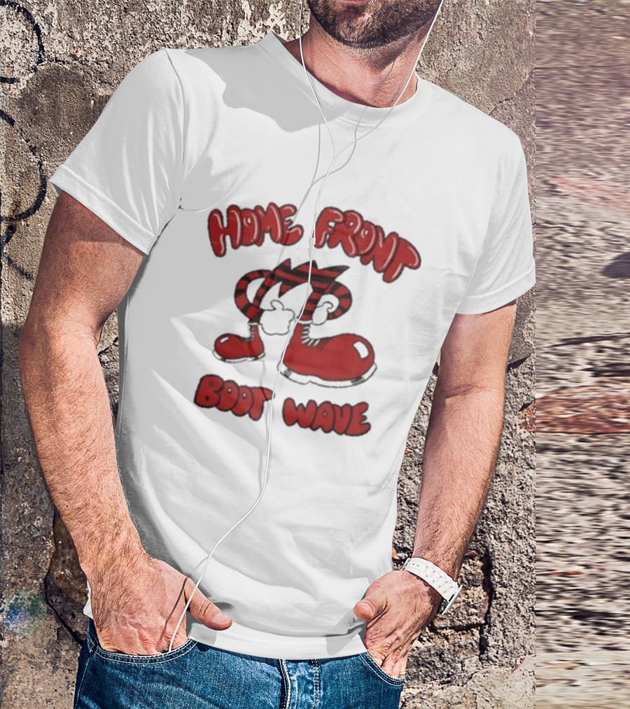 Home Front Boot Wave Red Cartoon Feet And Striped Arms T-Shirt