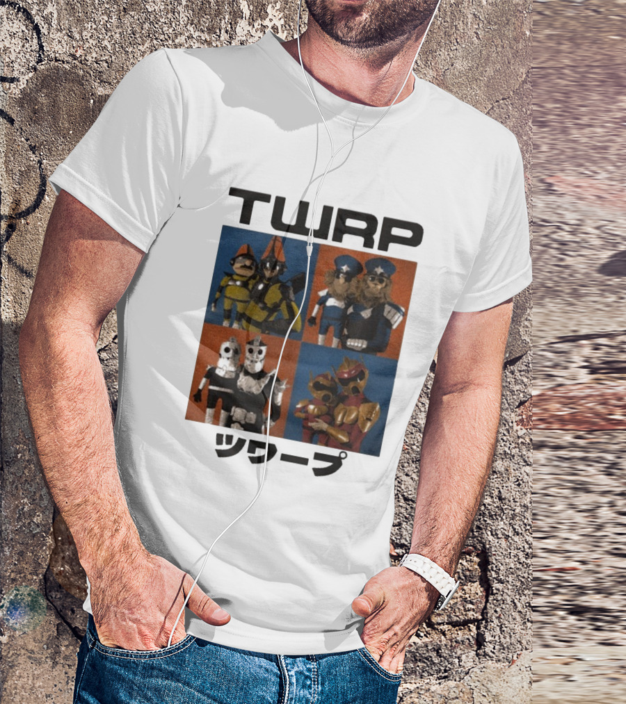 TWRP Puppet Group Characters Japanese Text T-Shirt