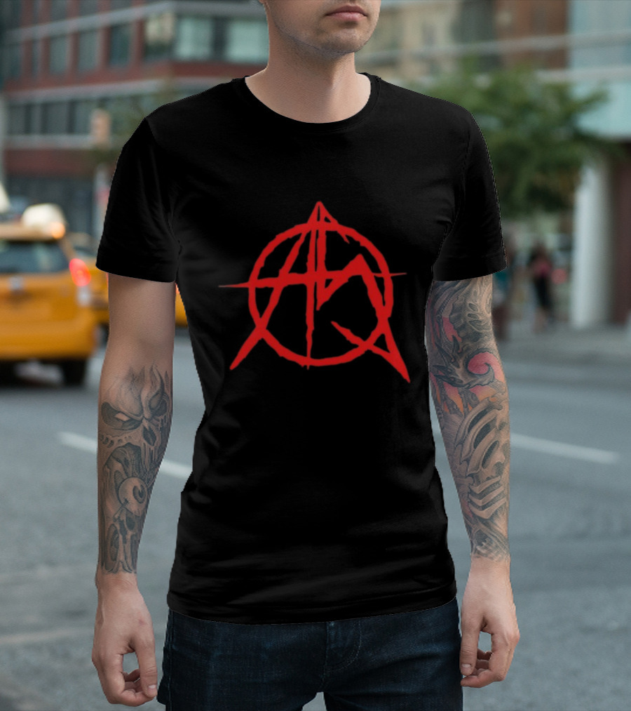 Anarchist Sanctuary Red Symbol A with Circle and Cross T-Shirt