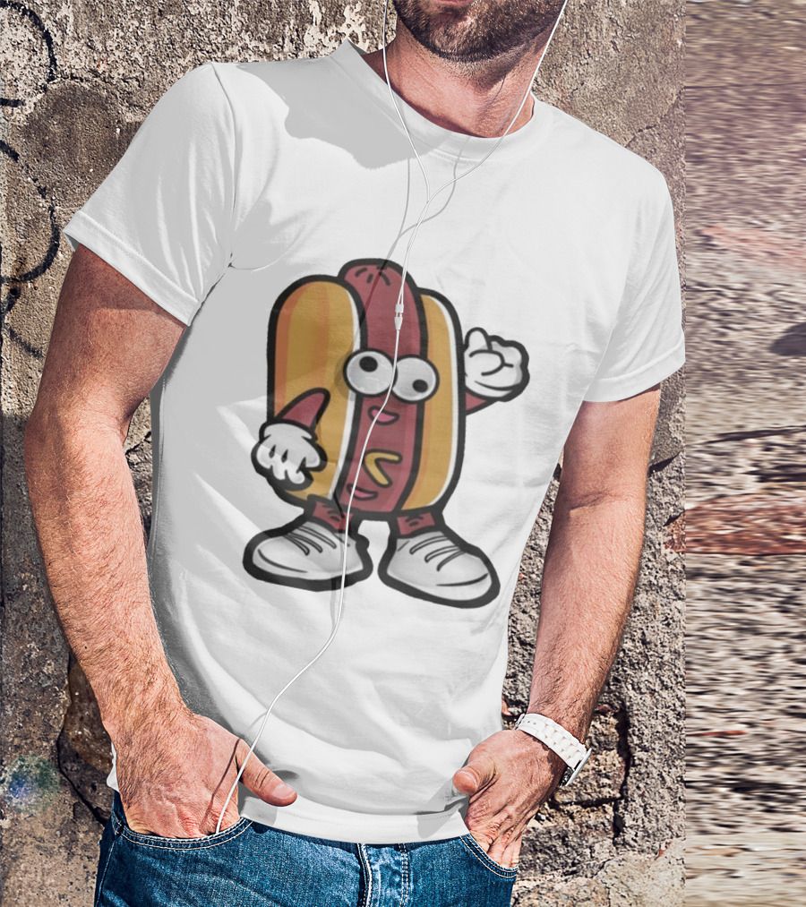 DGR Dave Pepega Hot Dog Cartoon Character T-Shirt