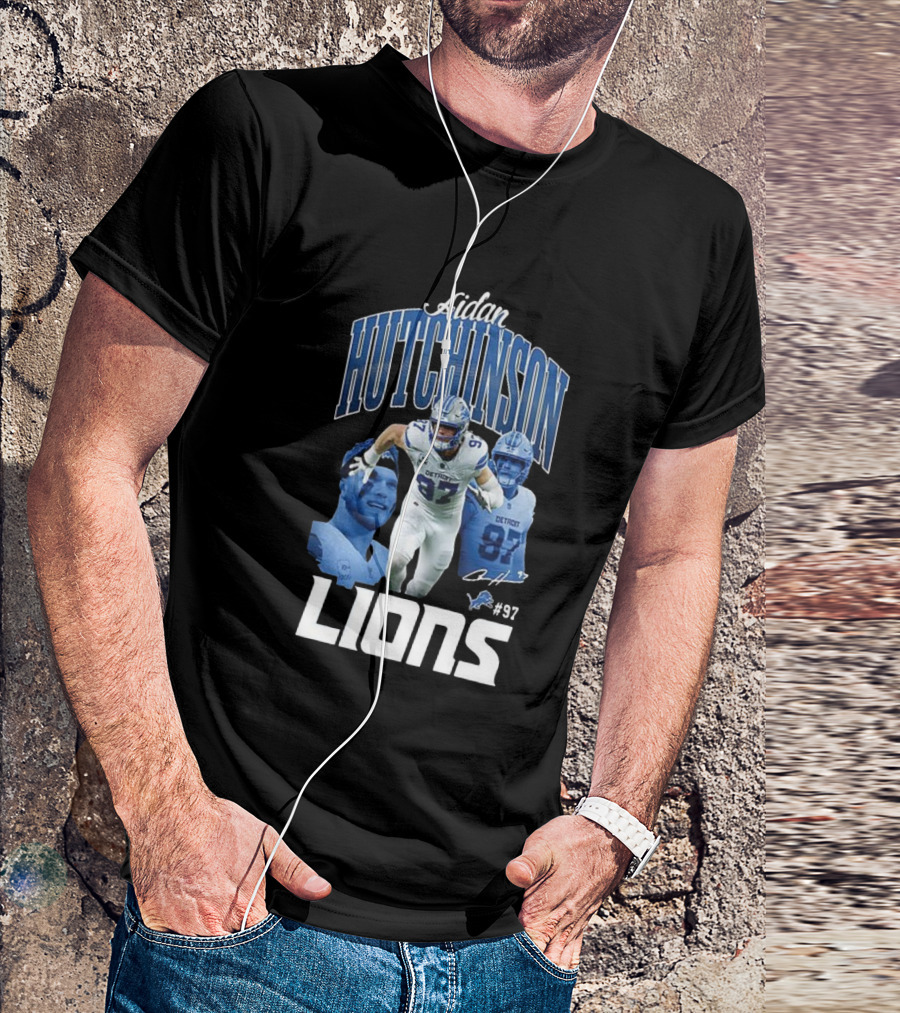 Aidan Hutchinson Detroit Lions 97 Signature Player Jersey T-Shirt