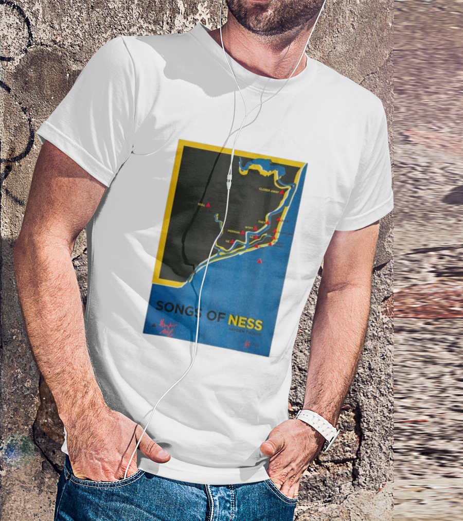 Hayden Thorpe Songs Of Ness Map Art A3 Ltd Edition 100 T-Shirt
