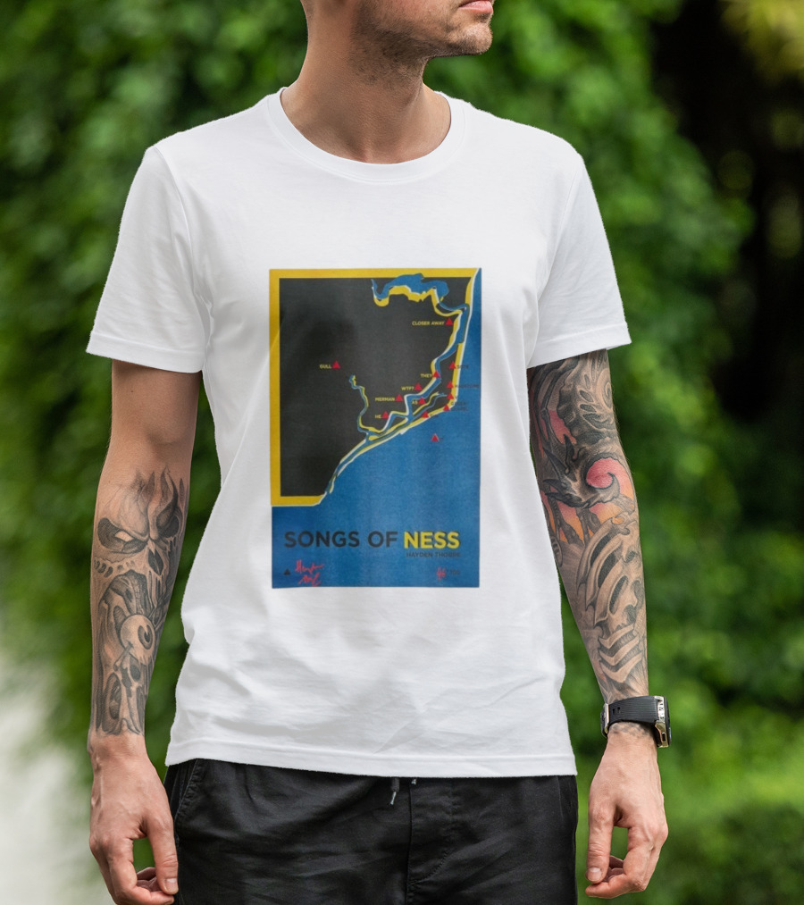 Hayden Thorpe Songs Of Ness Map Art A3 Ltd Edition 100 T-Shirt