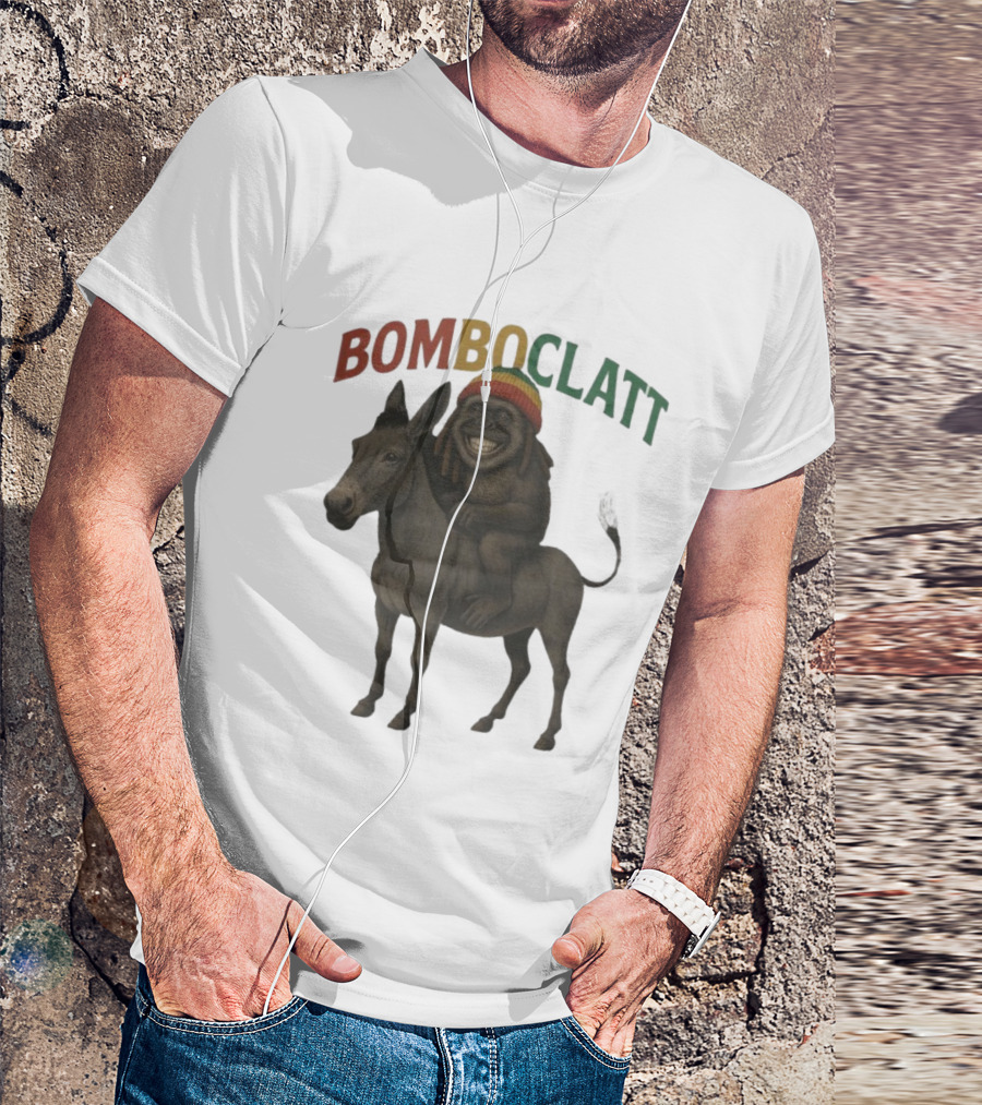 Bomboclatt Jahmunkey Donkey With Rasta Hat And Dreadlocks T-Shirt