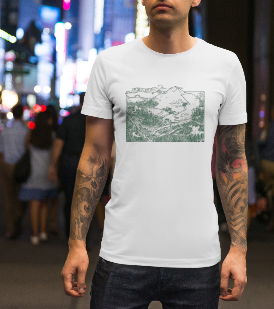 Kepler Illustrated Mountain Landscape Map T-Shirt