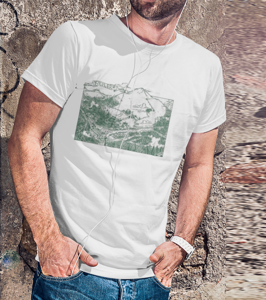 Kepler Illustrated Mountain Landscape Map T-Shirt