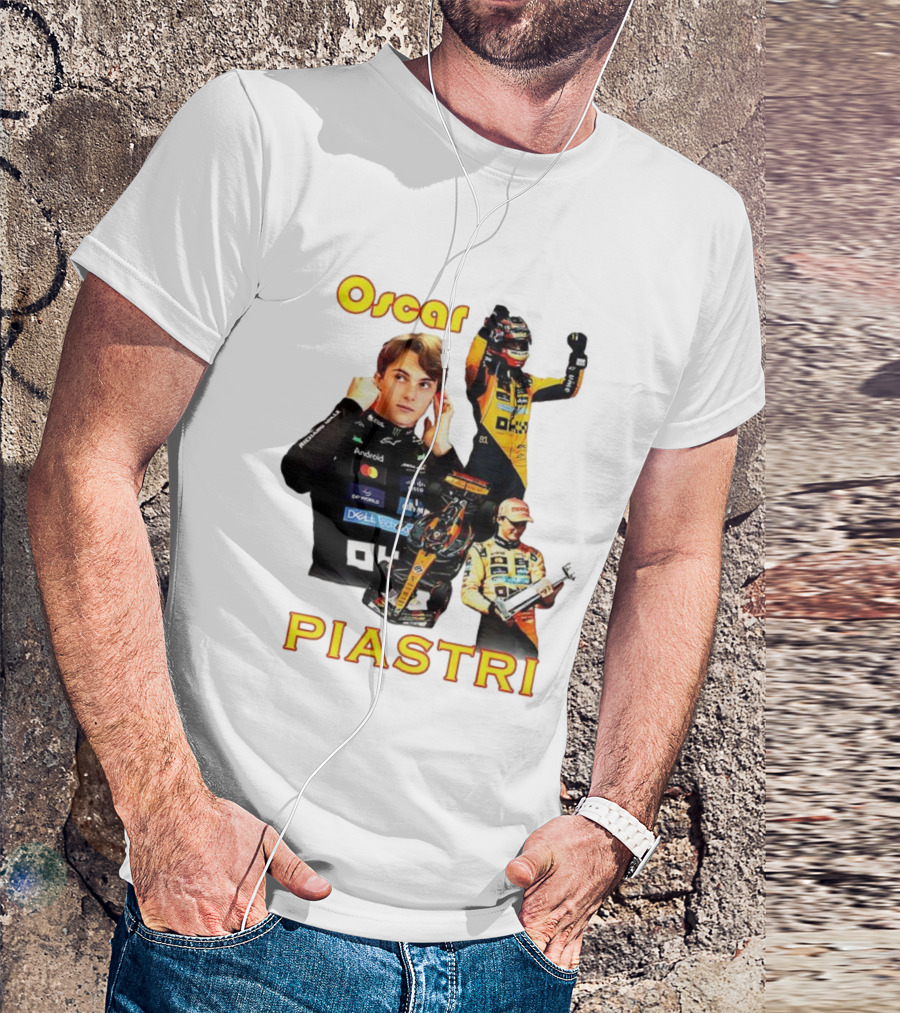 Oscar Piastri Formula 1 Racing Driver Montage T-Shirt