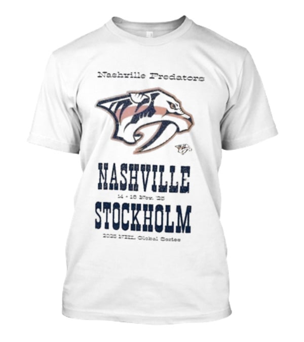 Nashville Predators NHL Global Series 2025 Stockholm Hometown Legacy T-Shirt