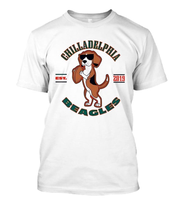 CHILLADELPHIA BEAGLES EST 2019 Football Dog Team T-Shirt