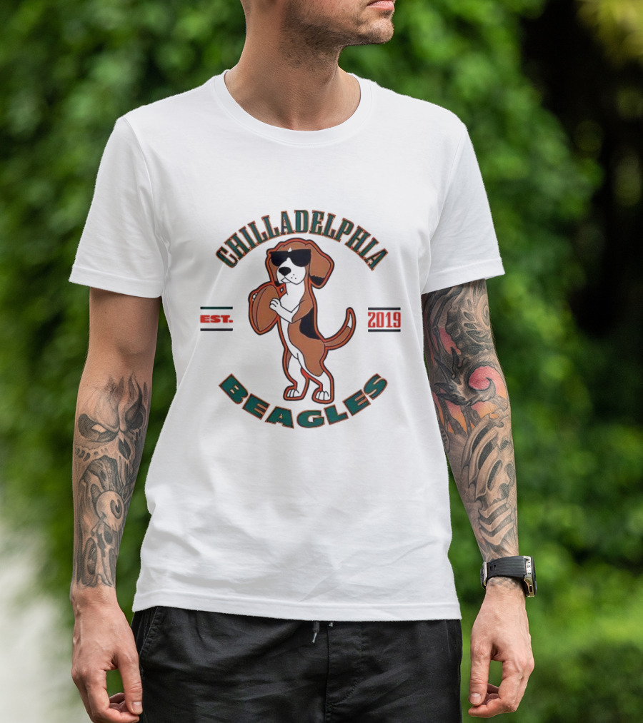 CHILLADELPHIA BEAGLES EST 2019 Football Dog Team T-Shirt