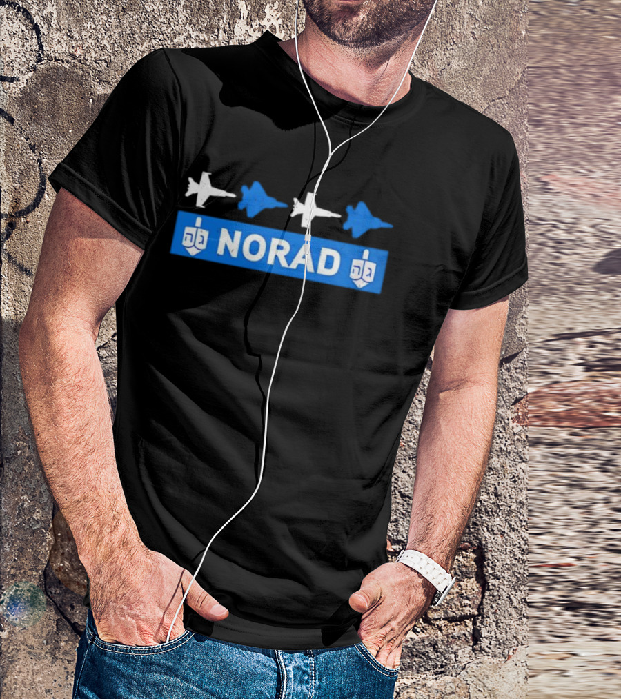 NORAD Hanukkah Jets And Dreidel Theme T-Shirt