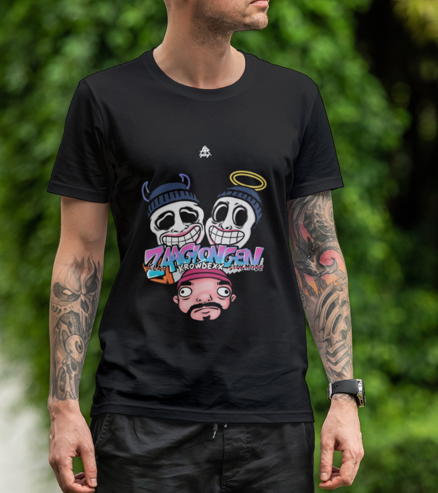 Ar Gang Zaaglong Kalp Krowdexx Sickmode Cartoon Faces Halo Horns T-Shirt