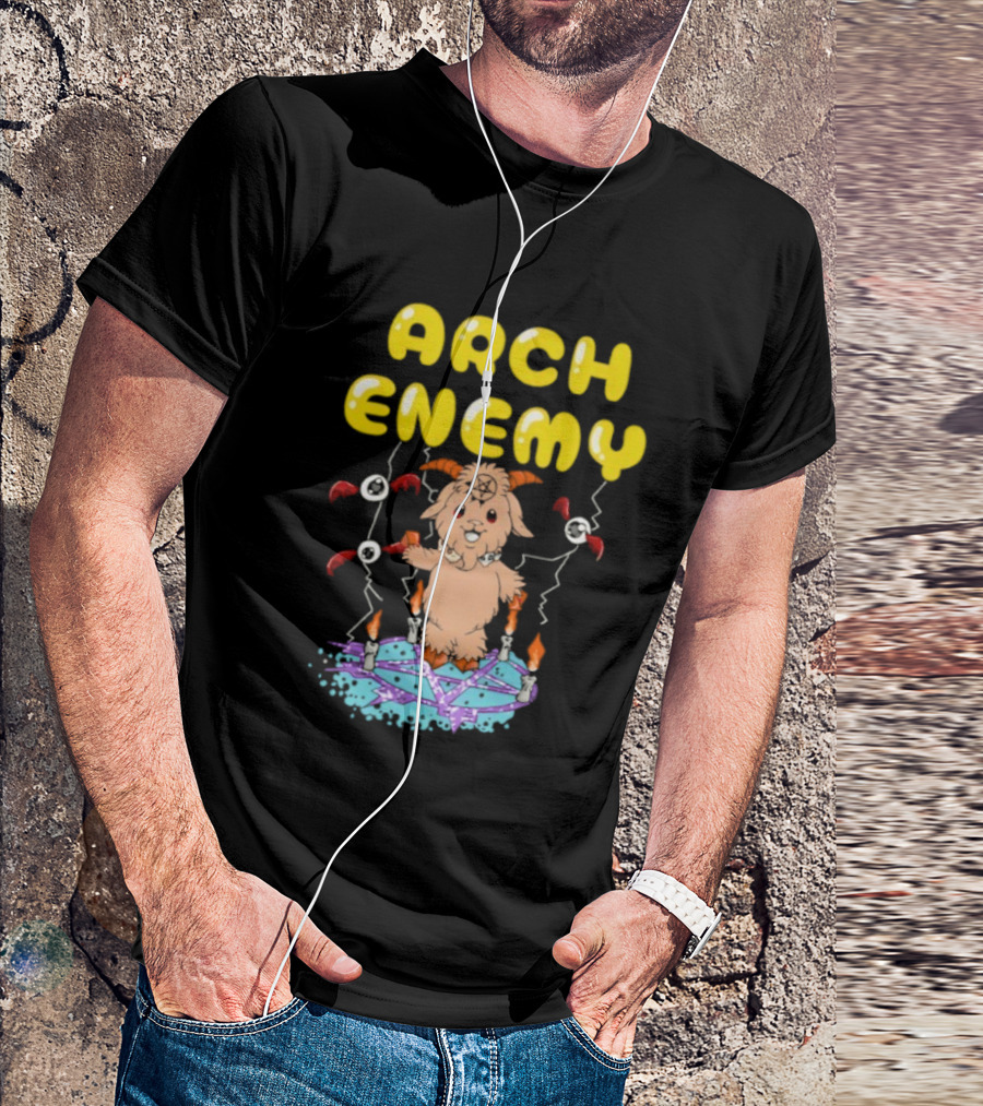 Arch Enemy Baphy Goat With Candles And Balloons T-Shirt