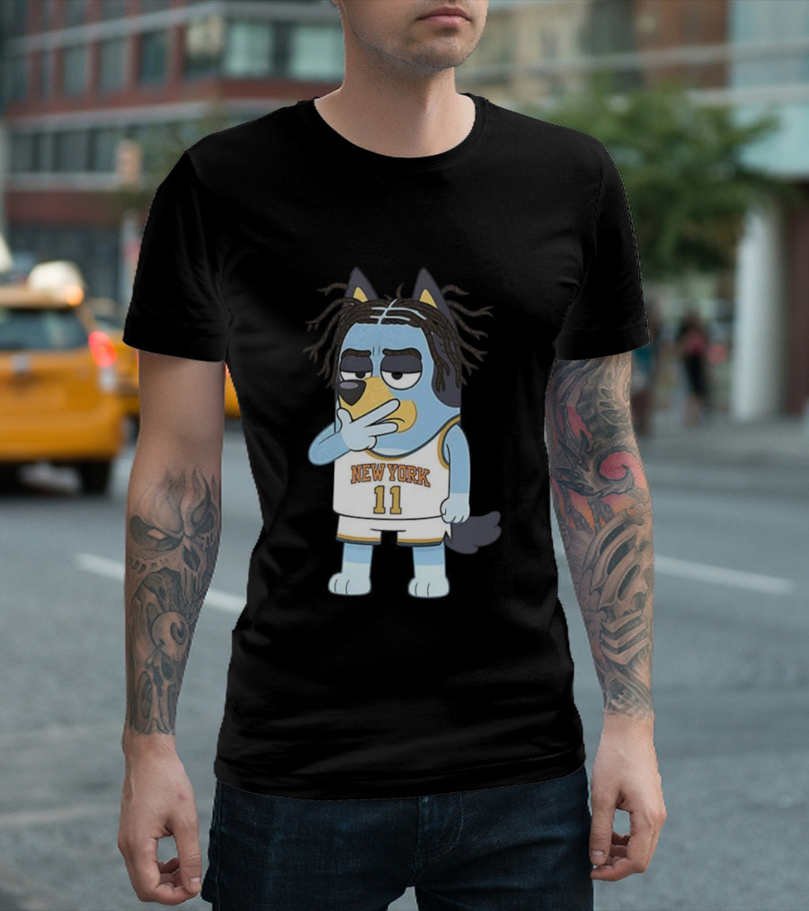 Bluey X Jalen Brunson Collaboration New York Knicks Crossover Basketball Number 11 T-Shirt