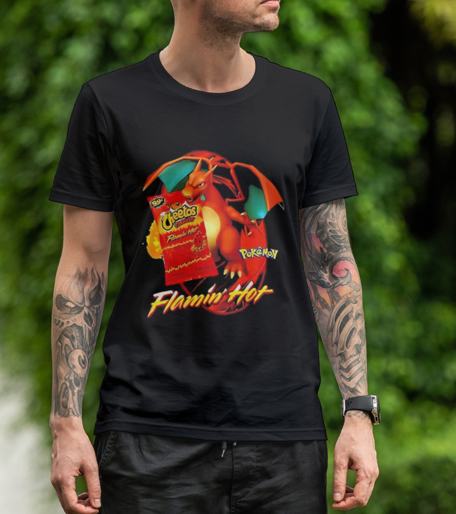 Flamin’ Hot Cheetos Charizard Pokémon Crossover T-Shirt