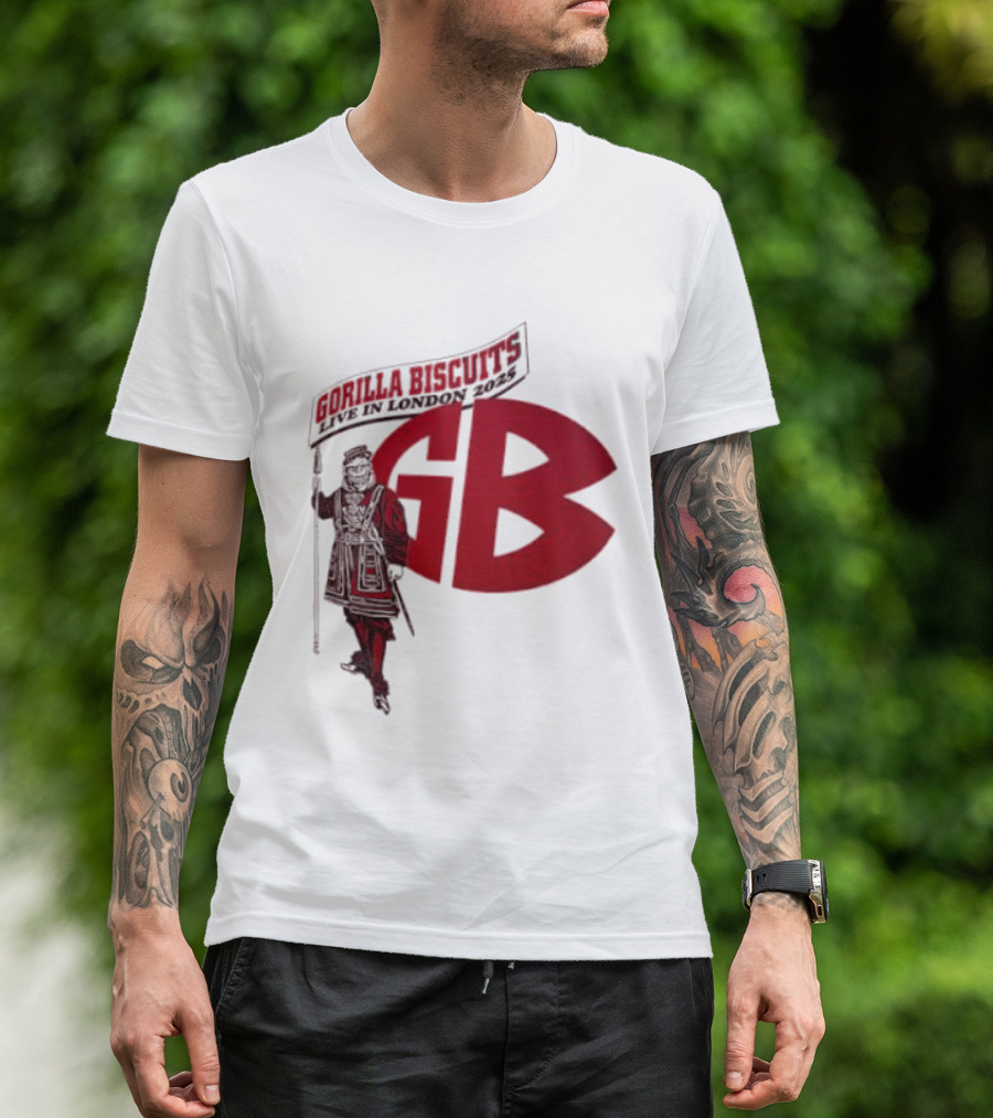 Gorilla Biscuits Live In London 2025 GB Red T-Shirt