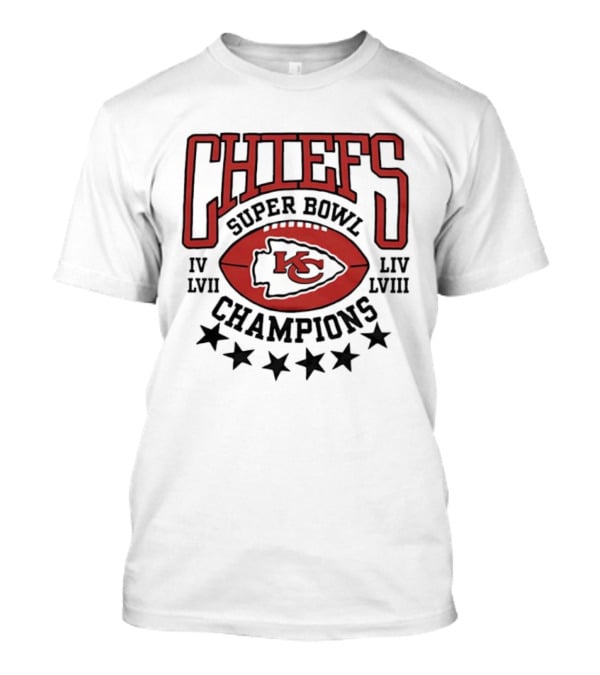 CHIEFS Super Bowl Champions KC IV LIV LVII LVIII T-Shirt