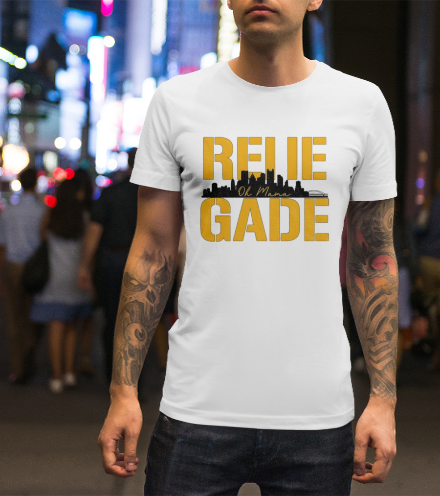 RENE GADE Oh Mama Pittsburgh Football Skyline T-Shirt