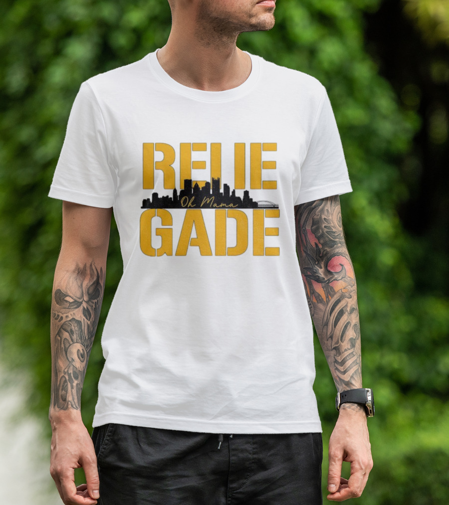 RENE GADE Oh Mama Pittsburgh Football Skyline T-Shirt