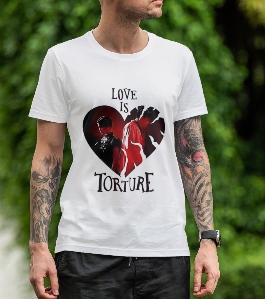 Wednesday Addams Tyler Galpin Love Is Torture Heart Design T-Shirt