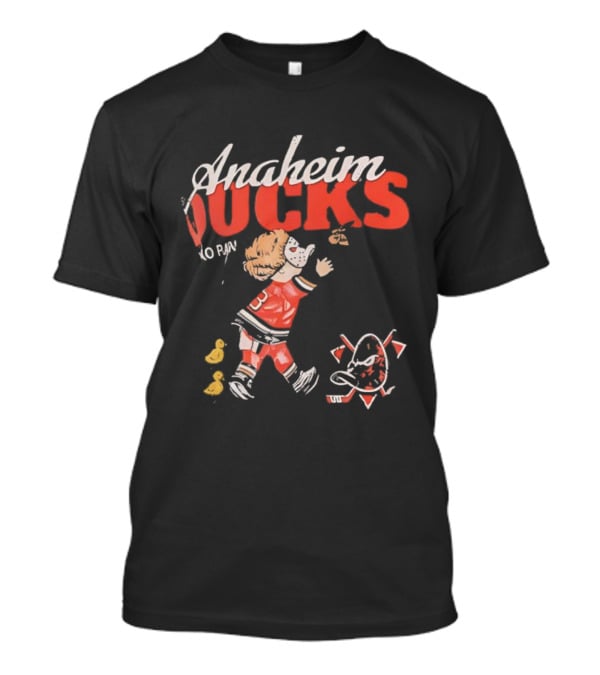 Anaheim Ducks Vintage Style Hockey Player And Mascot Retro Graphics T-Shirt
