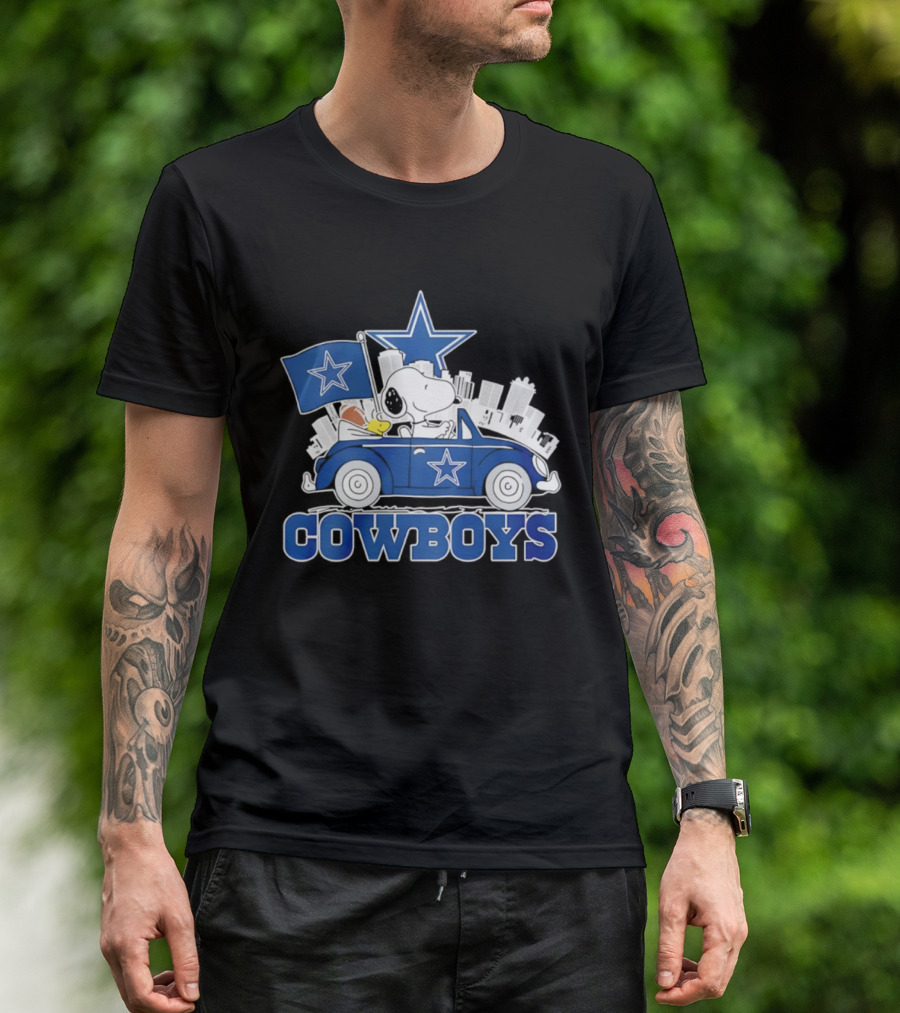 Dallas Cowboys Snoopy Woodstock Car Ride T-Shirt