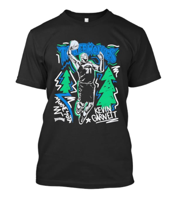 Minnesota Timberwolves Kevin Garnett Chalked Up Dunking Illustration T-Shirt