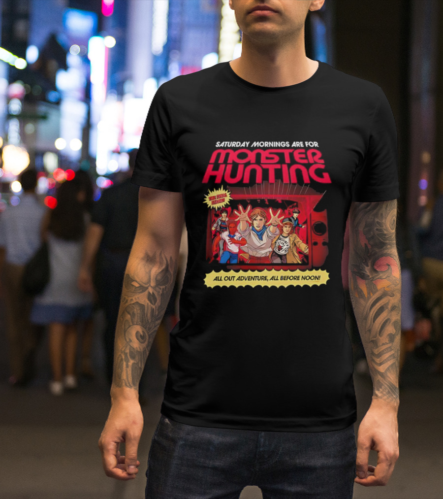 Stranger Things Monster Hunting Retro Adventure Saturday Mornings T-Shirt