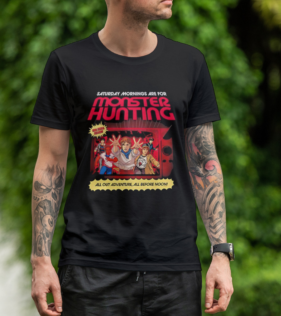 Stranger Things Monster Hunting Retro Adventure Saturday Mornings T-Shirt