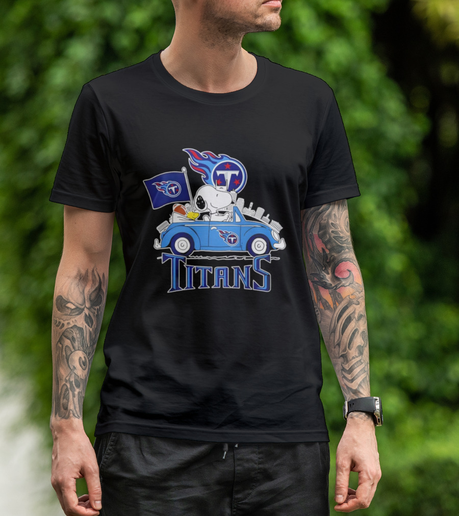 Tennessee Titans Snoopy Woodstock Driving Adventure T-Shirt