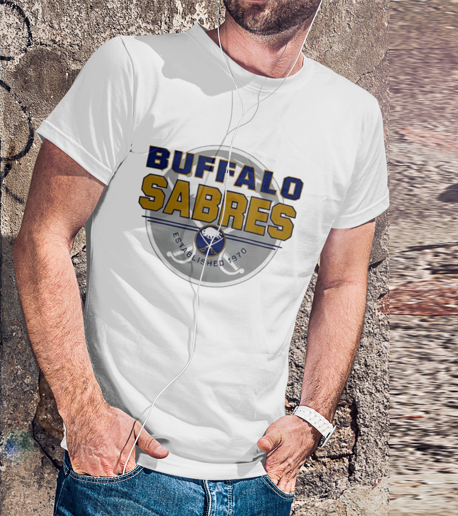 Buffalo Sabres Established 1970 NHL Ice Hockey Team Retro Emblem T-Shirt