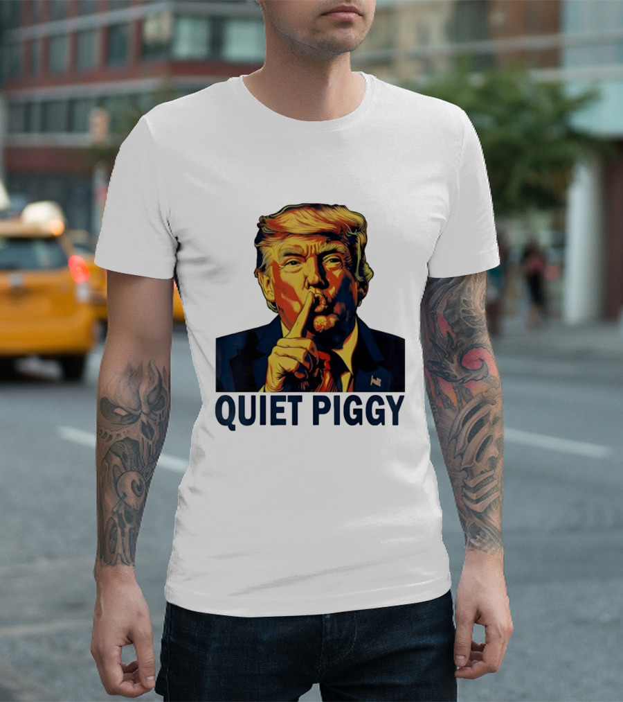 QUIET PIGGY Shushing Gesture T-Shirt