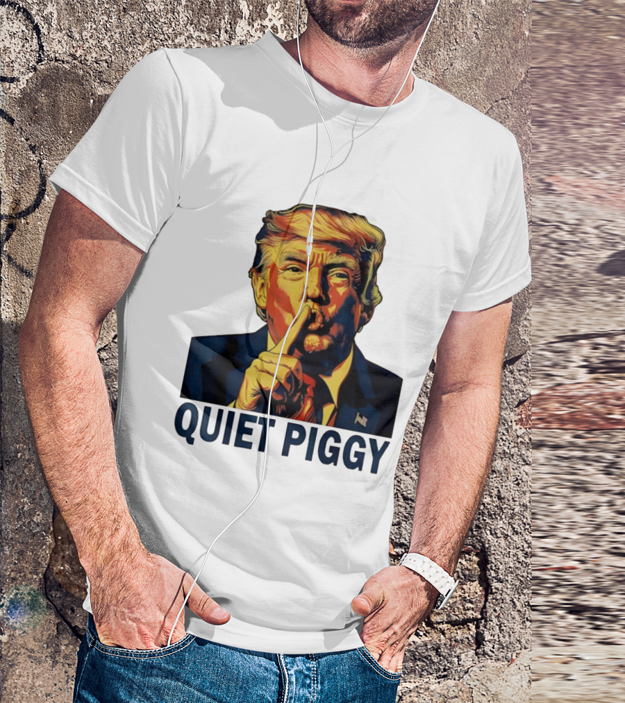 QUIET PIGGY Shushing Gesture T-Shirt