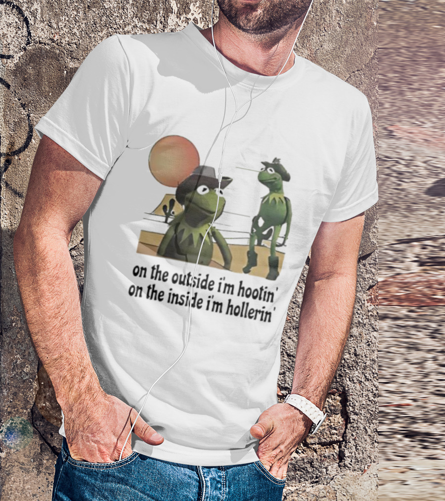Kermit The Frog Cowboy Hootin Hollerin Desert Scene T-Shirt