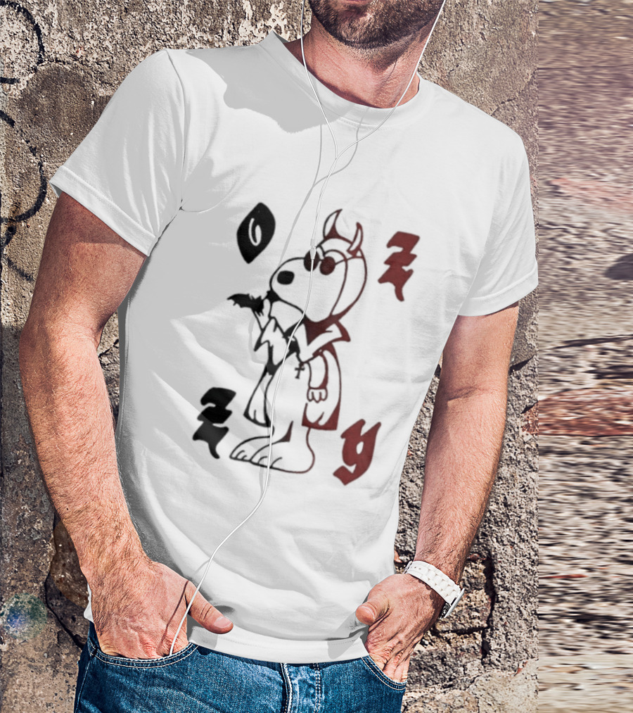 Ozzy Snoopy Devil Dog Gradient Art T-Shirt