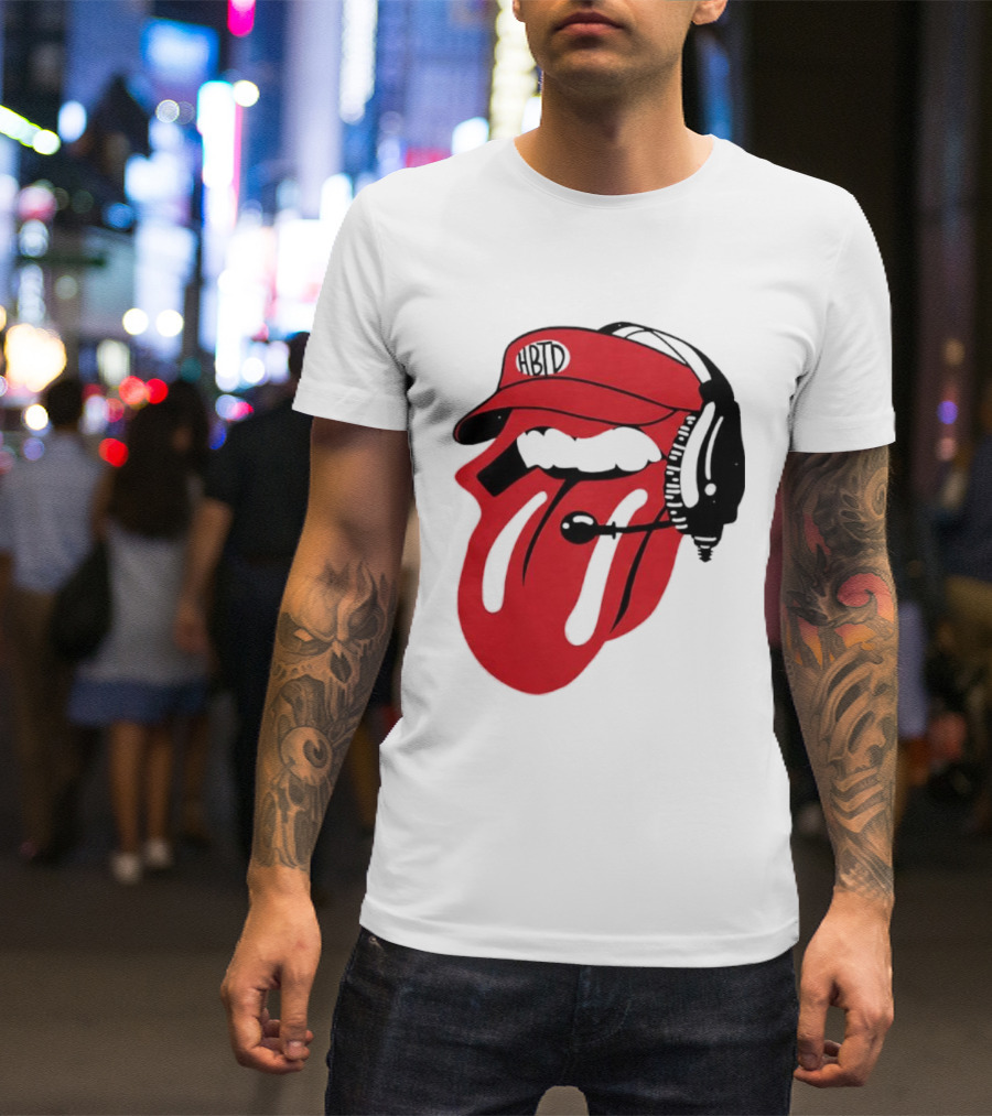 Red Hat Tongue Out Georgia Football Headset T-Shirt