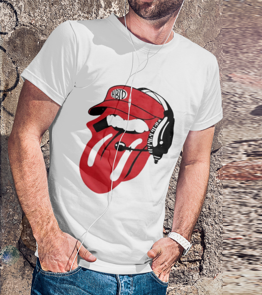Red Hat Tongue Out Georgia Football Headset T-Shirt