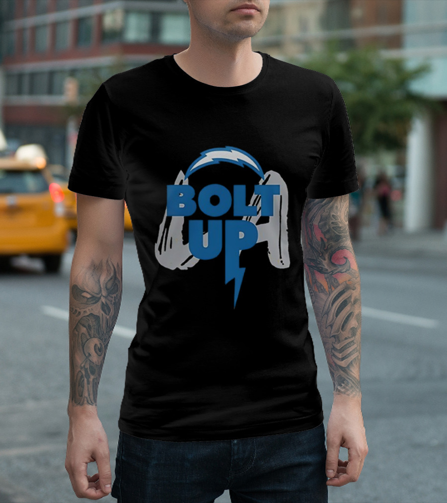 Los Angeles Chargers Bolt Up Power Football Symbol T-Shirt