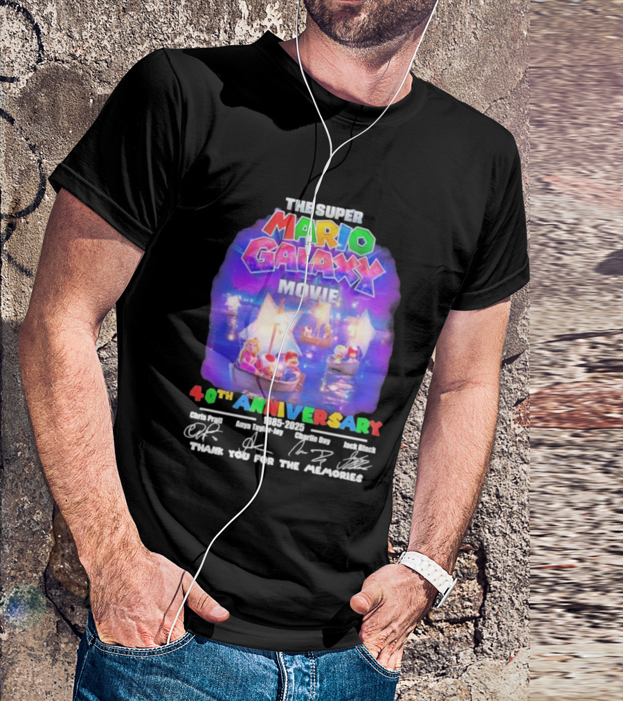 The Super Mario Galaxy Movie 40th Anniversary 1985-2025 Thank You For The Memories T-Shirt