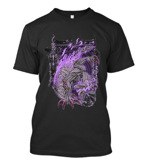 Monster Hunter Wilds Gore Magala Purple Flames Energy T-Shirt