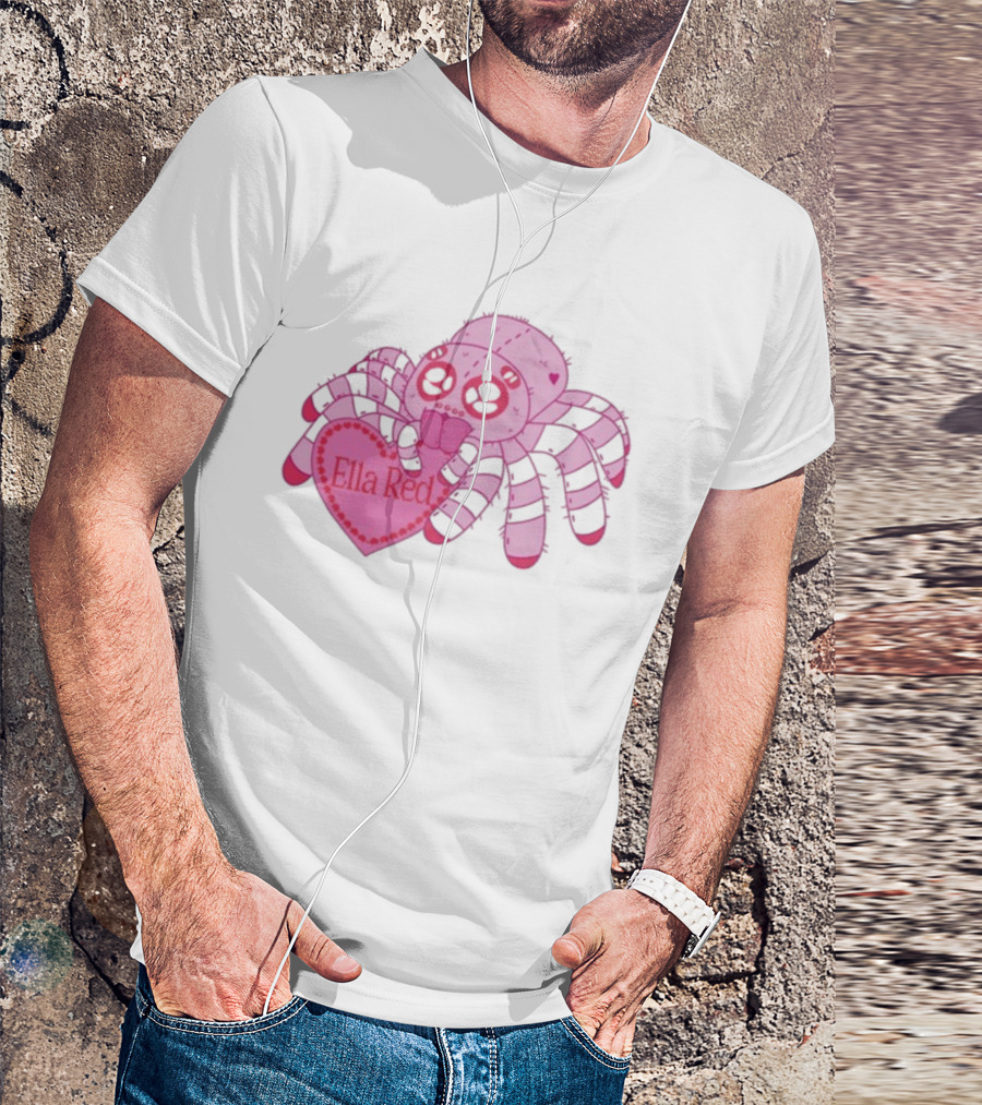 Ella Red Spider Pink Heart Cuteness T-Shirt