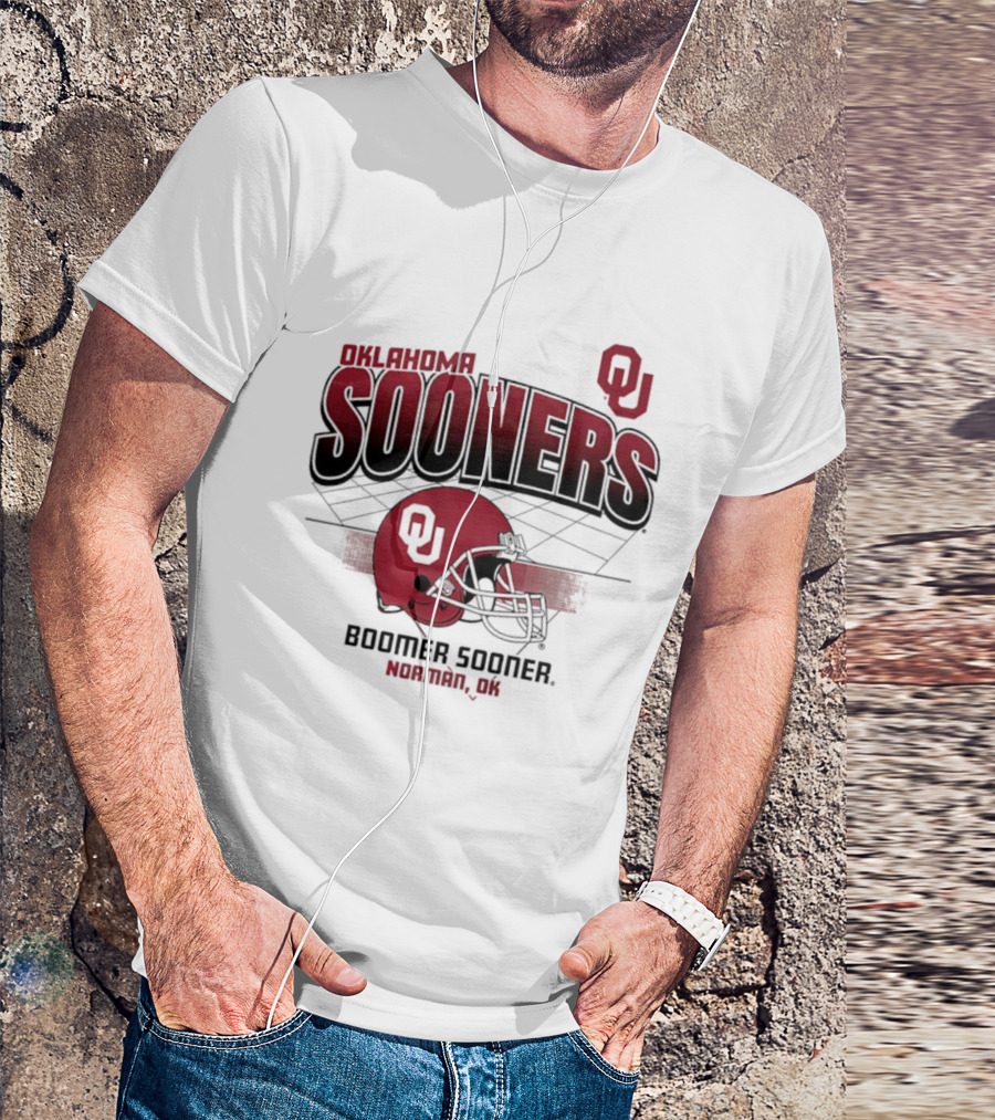 Oklahoma Sooners Football Boomer Sooner Norman OK Helmet OU T-Shirt