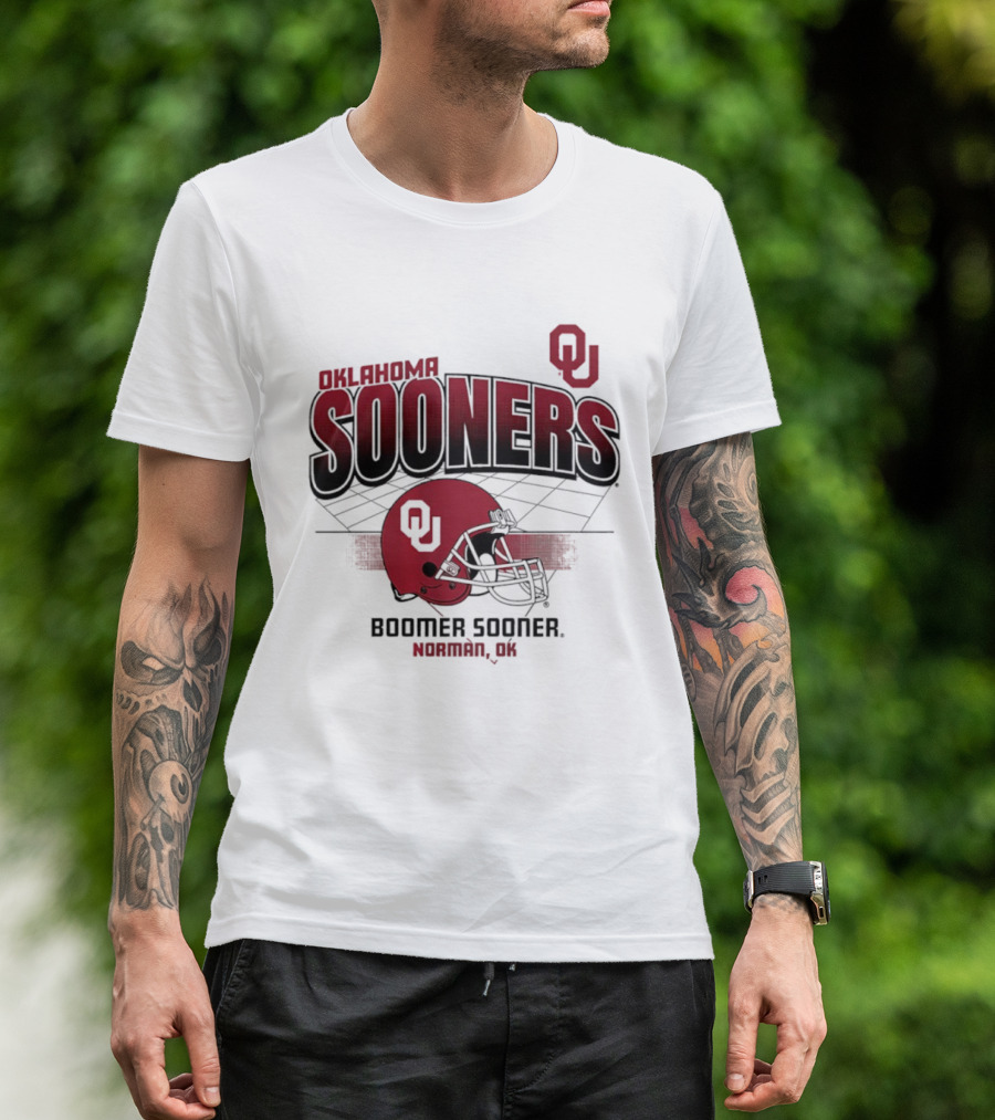 Oklahoma Sooners Football Boomer Sooner Norman OK Helmet OU T-Shirt