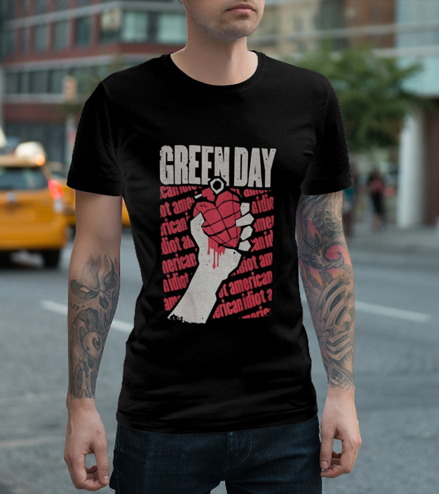 Green Day American Idiot Heart Hand Grenade T-Shirt
