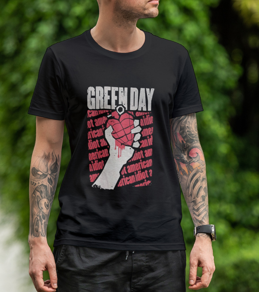 Green Day American Idiot Heart Hand Grenade T-Shirt