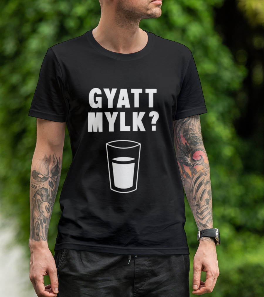 GYATT MYLK Question Mark Glass Of Milk T-Shirt