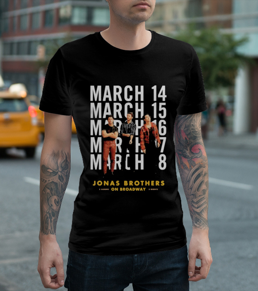 Jonas Brothers Live on Broadway March 14-18 2025 T-Shirt