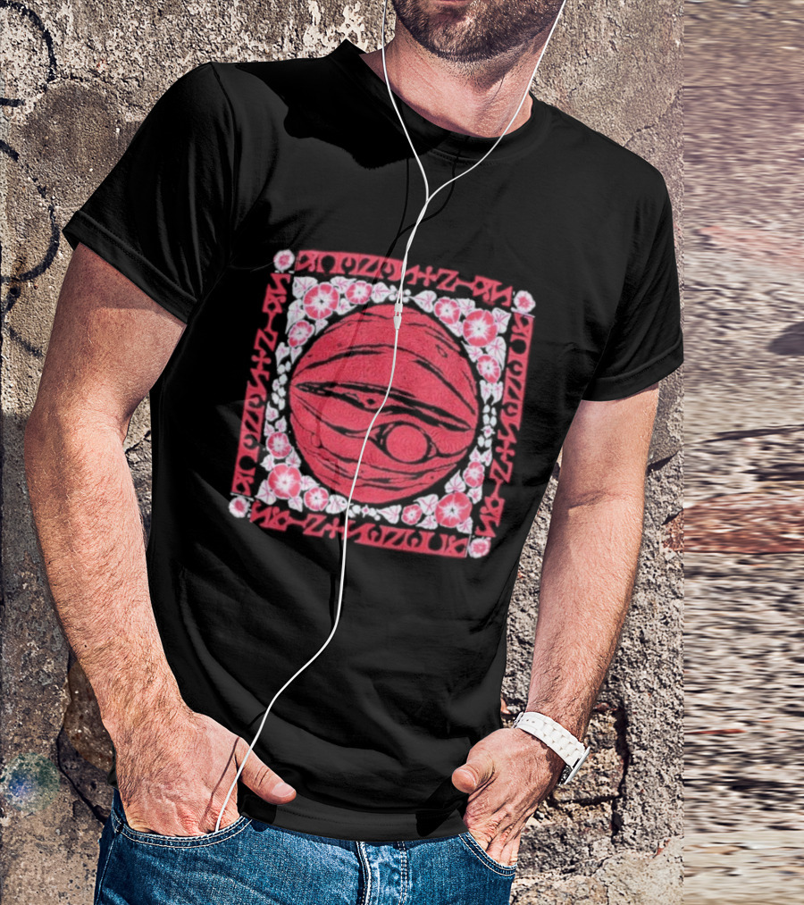 Saintseneca Jupiter Cosmic Vintage Red Planet Symbol With Geometric Border T-Shirt